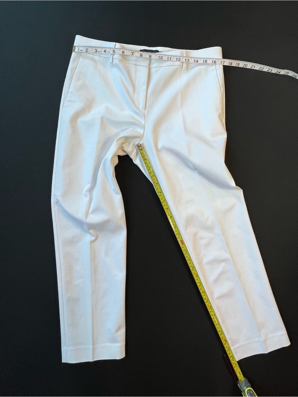 Ann Taylor 27” High Rise White Cropped Ankle Pants - Picture 4 of 7